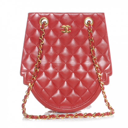 Chanel Lambskin Quilted Small Shoulder Bag Red 1 of 7