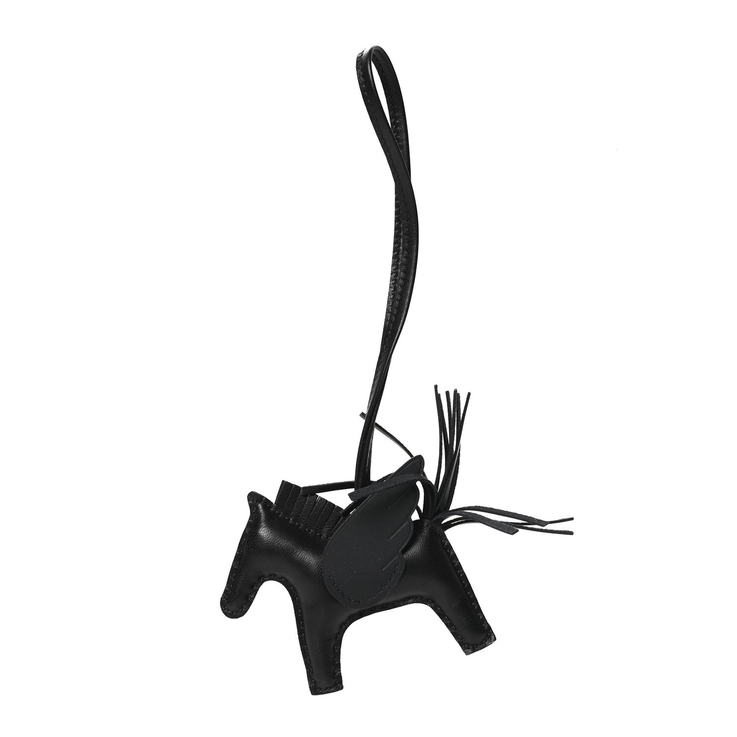 Milo Lambskin Grigri Rodeo Pegase Horse Bag Charm PM So Black