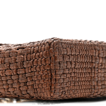 Chanel Braided Raffia Quilted Top Handle Slim Vanity With Chain Brown 9 of 11