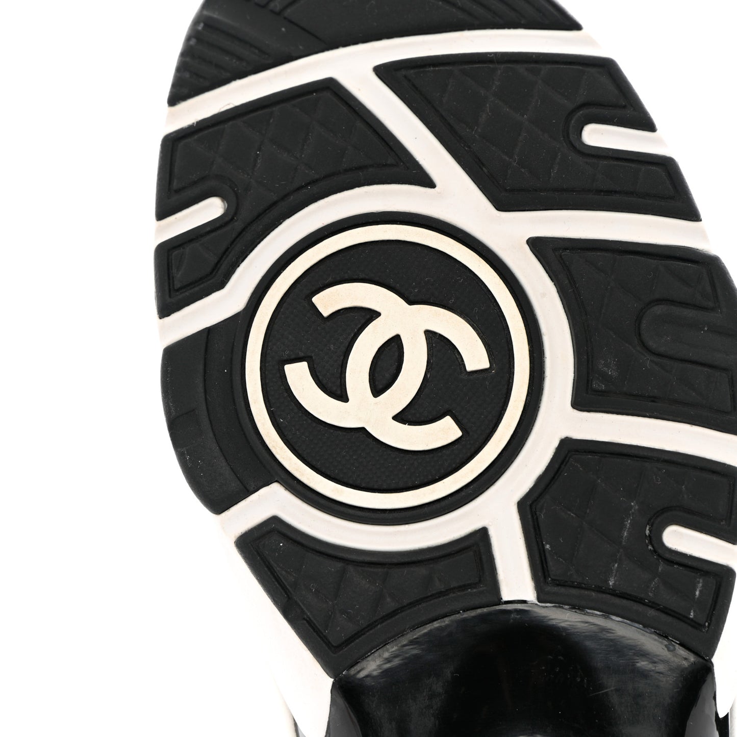 Fabric Suede Calfskin CC Sneakers 40 Grey Black