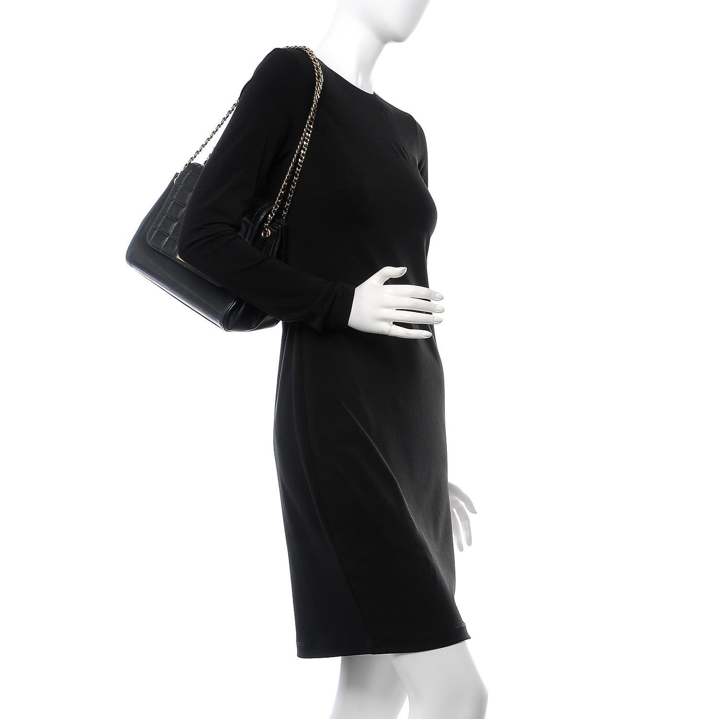 Lambskin Chocolate Bar Accordion Flap Black