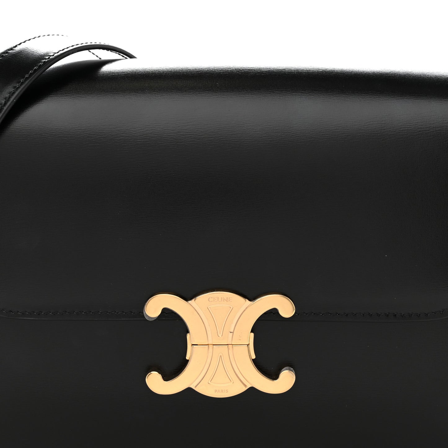 Shiny Calfskin Medium Triomphe Black
