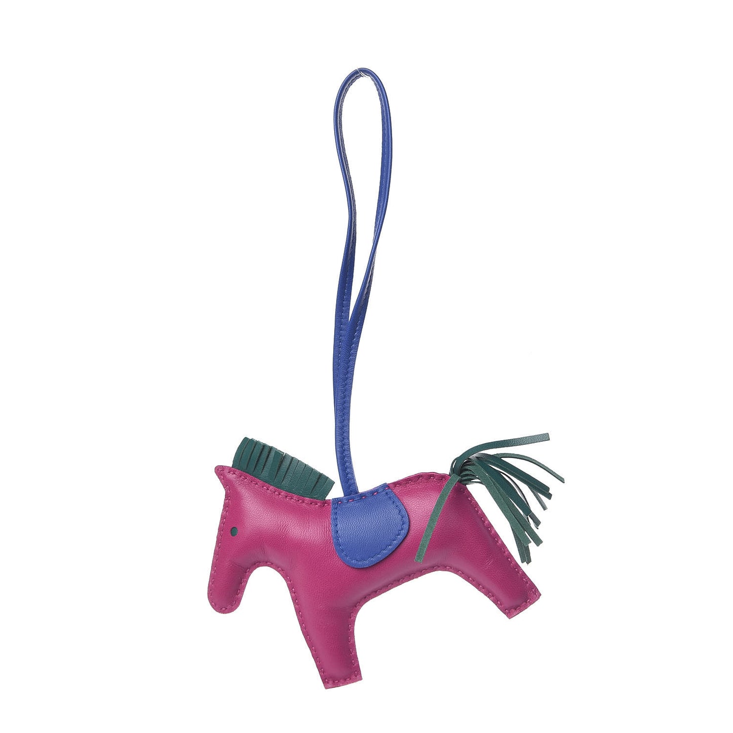 Milo Lambskin Grigri Rodeo Horse Bag Charm MM Rose Pourpre Malachite Bleu Electrique