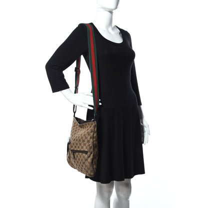 Gucci Monogram Web Medium Double Pocket Messenger Bag Dark Brown 2 of 10