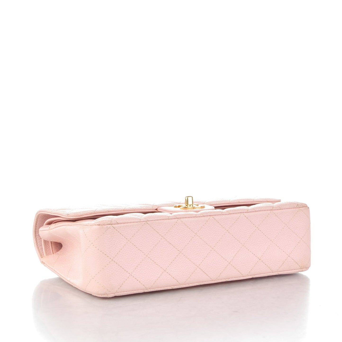 Caviar Quilted Medium Double Flap Pink