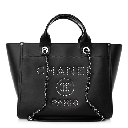 Chanel Caviar Small Studded Deauville Tote Black 1 of 10