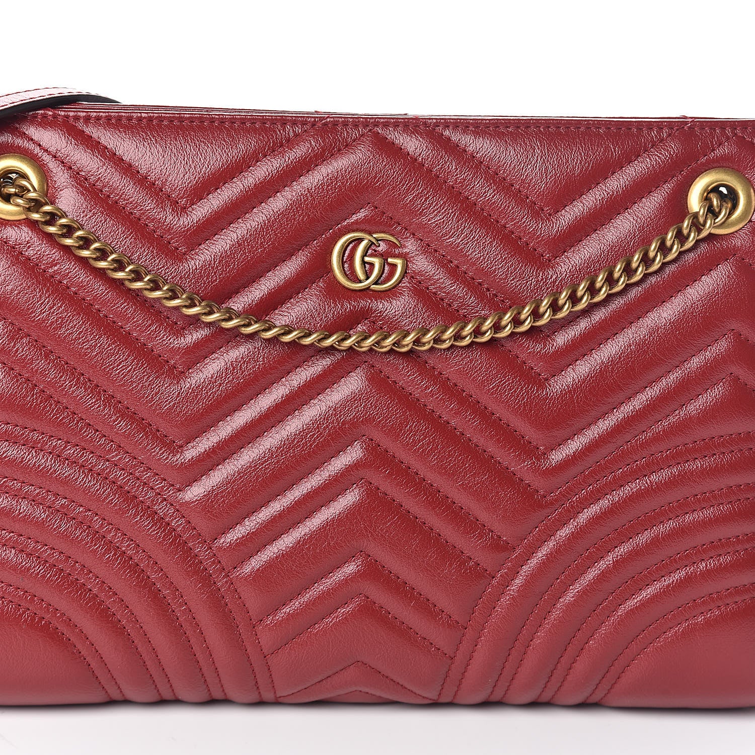 Gucci Azalea Calfskin Matelasse Heart Medium GG Marmont Slim Shoulder Bag Romantic Cerise 7 of 9