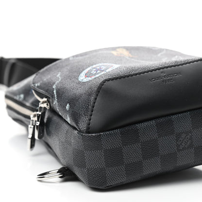 Louis Vuitton Damier Graphite World Map Avenue Sling Backpack 6 of 9