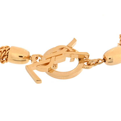 Saint Laurent Brass Monogram Multi Chain Charm Bracelet 4 of 4