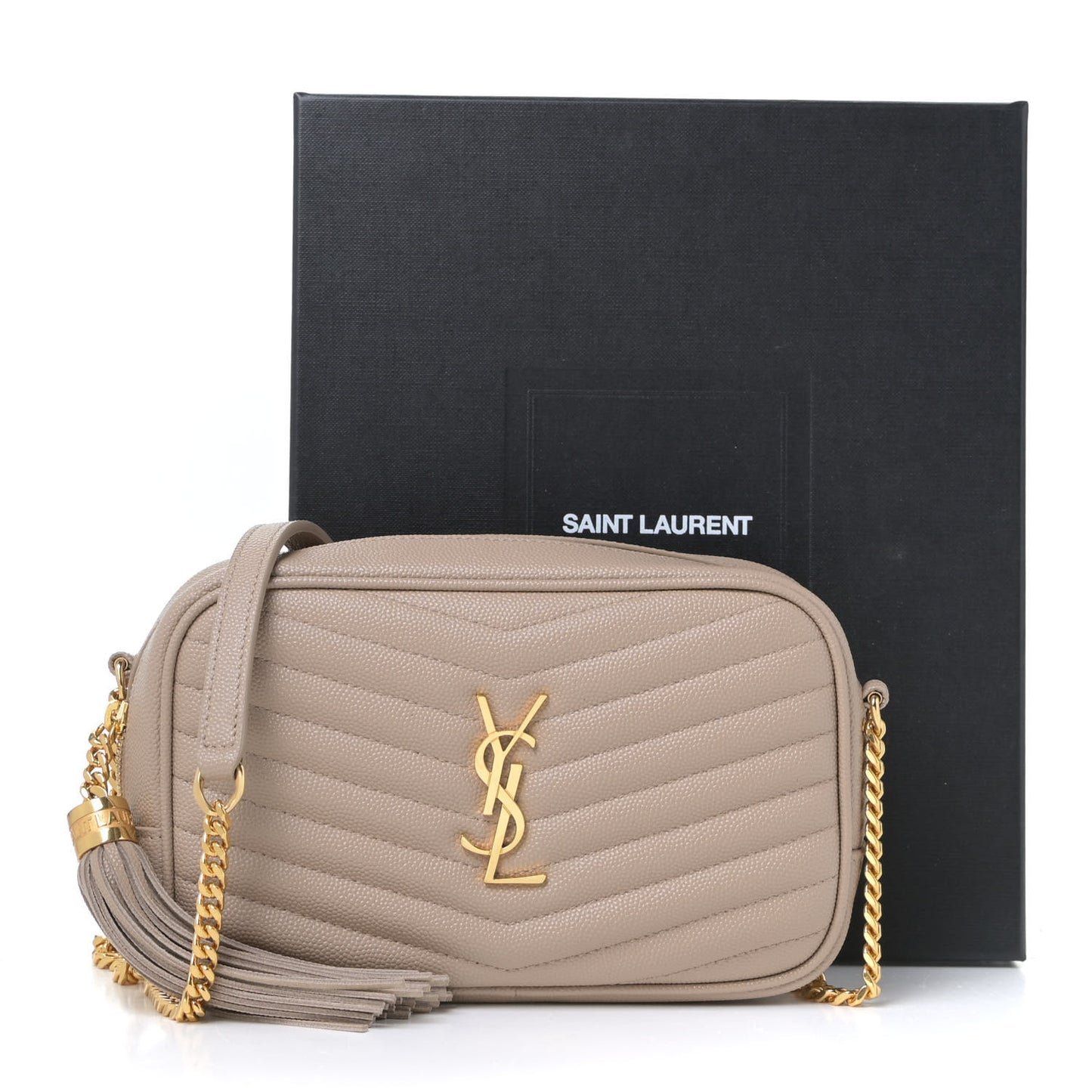 Grain De Poudre Matelasse Monogram Mini Lou Camera Bag Dark Beige