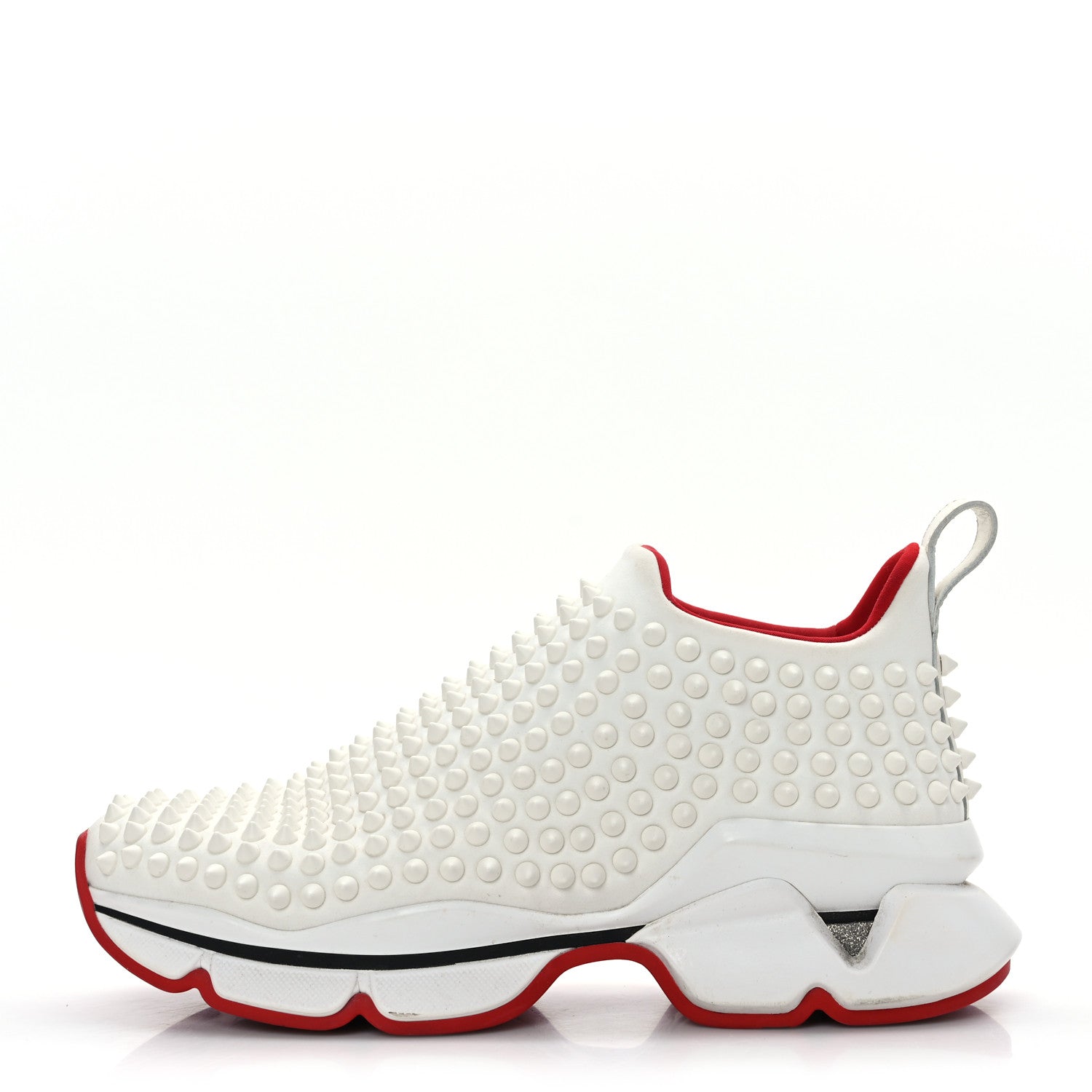 Christian Louboutin Neoprene Spike Sock Donna Flat Sneakers 37 White Snow 1 of 7