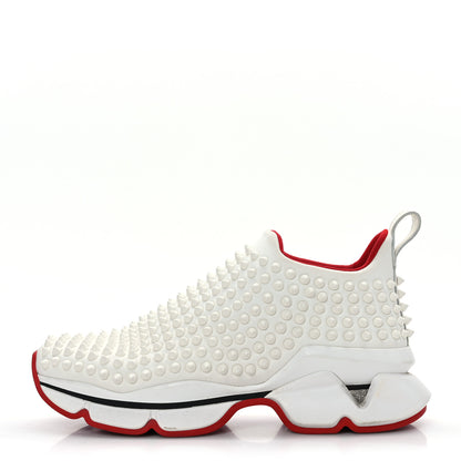 Christian Louboutin Neoprene Spike Sock Donna Flat Sneakers 37 White Snow 1 of 7