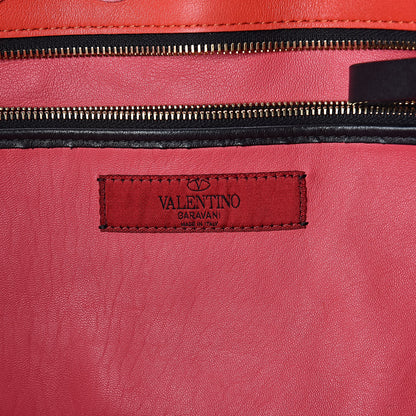 Valentino Garavani Calfskin Carmen Medium Tote Black Deep Rose 6 of 10