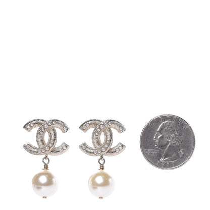 Chanel Pearl CC Drop Earrings Light Gold 2 of 5