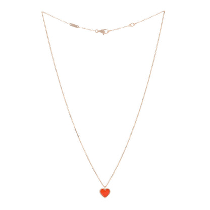 Van Cleef & Arpels 18K Rose Gold Carnelian Sweet Alhambra Heart Pendant Necklace 3 of 5