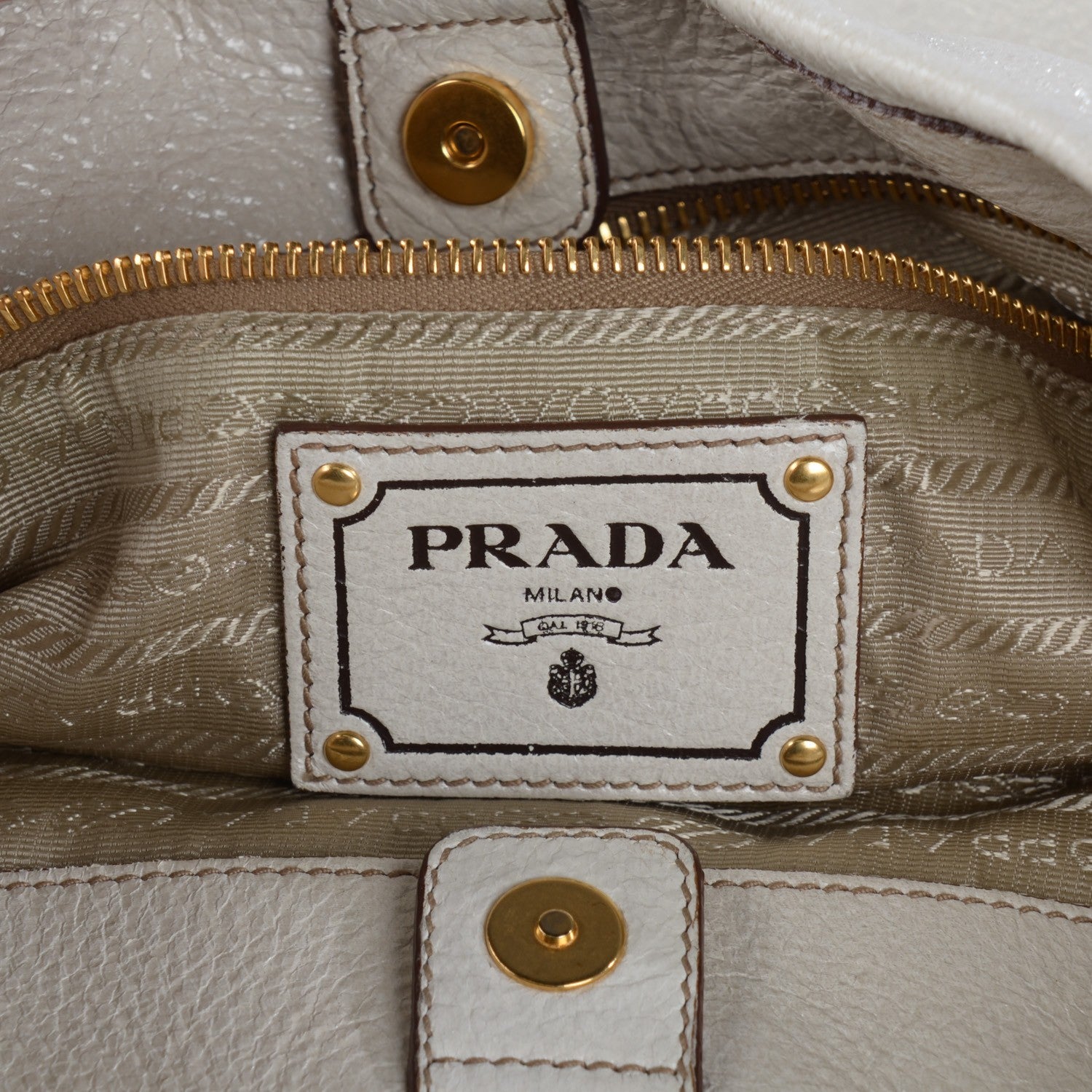 Prada Cervo Lux Chain Shoulder Bag Talco 9 of 12