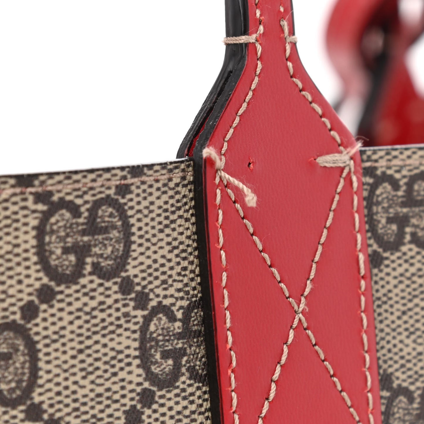 GG Supreme Medium Reversible Tote Beige Red
