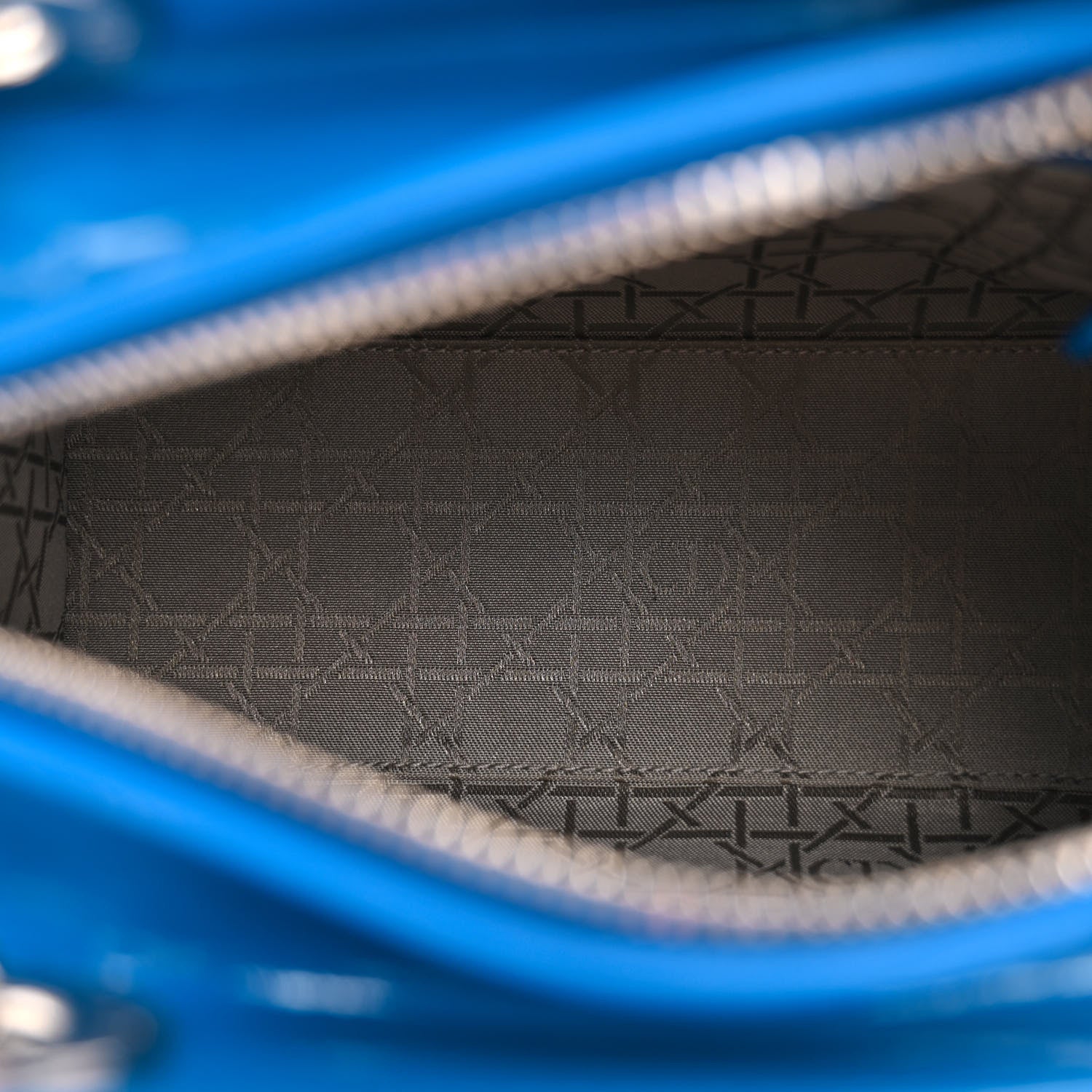 Christian Dior Patent Cannage Medium Lady Dior Blue 5 of 11