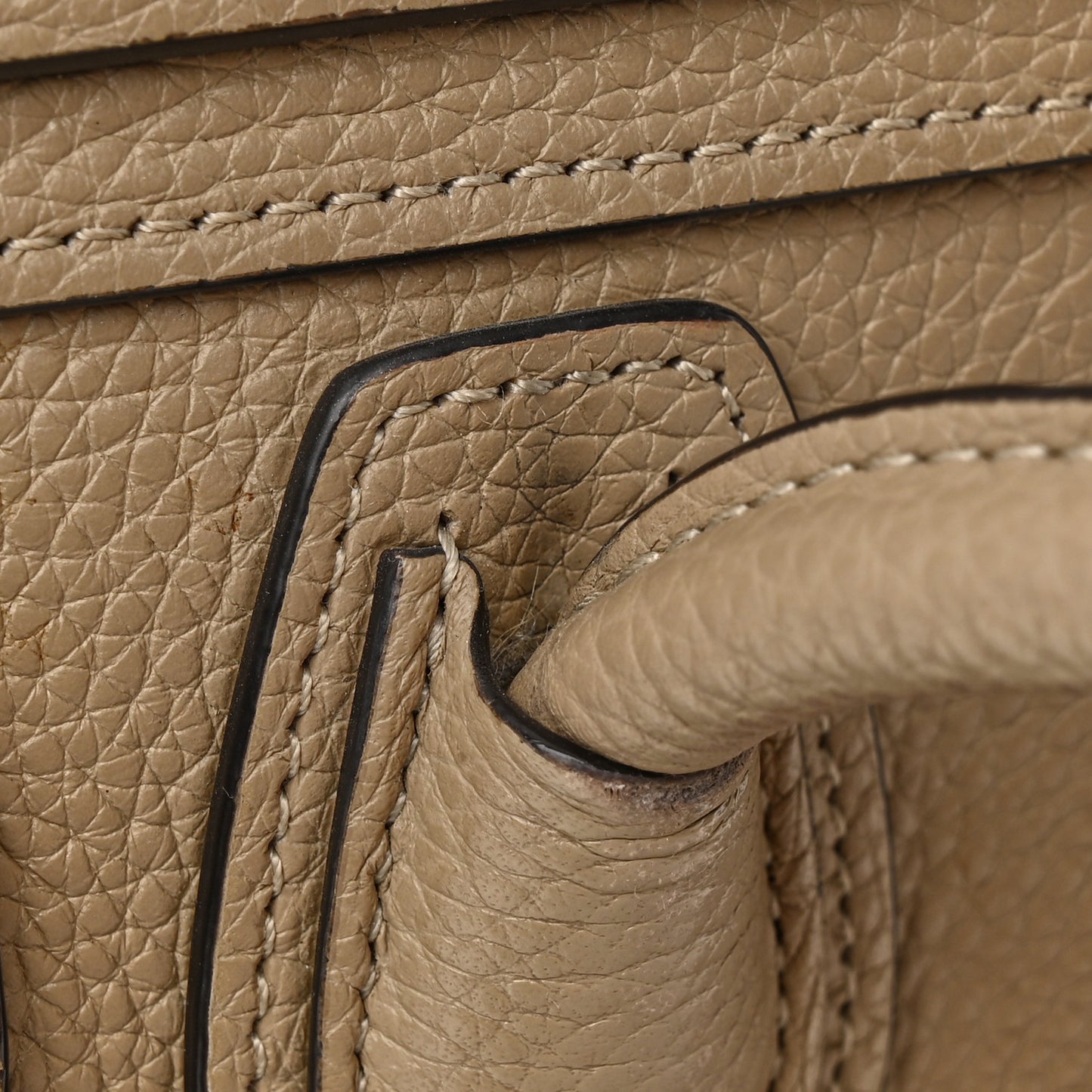 Drummed Calfskin Nano Luggage Dune
