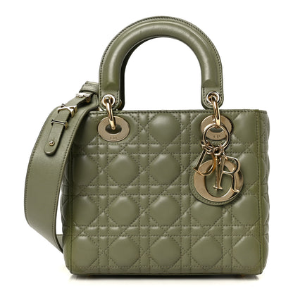 Christian Dior Lambskin Cannage Small My ABCDior Lady Dior Peyote Green 1 of 10