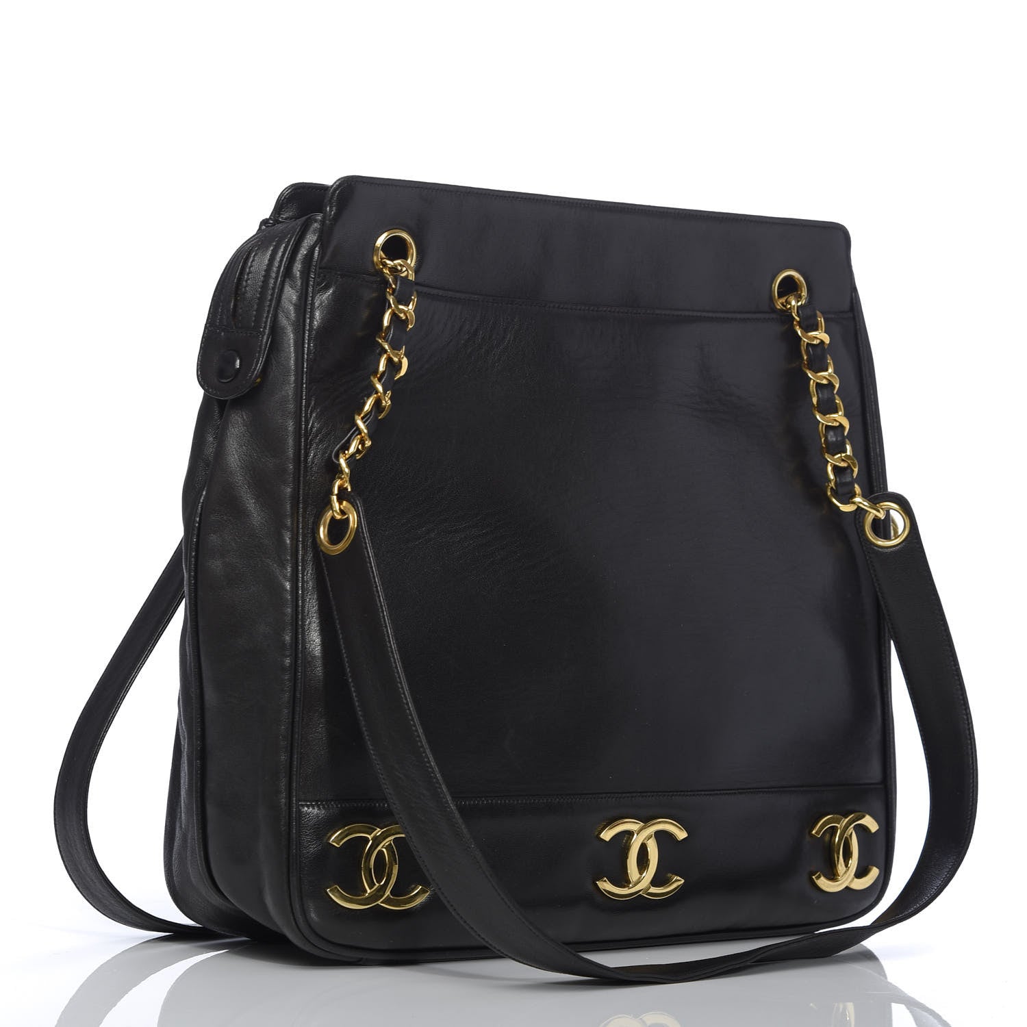 Chanel Lambskin CC Shoulder Bag Black 3 of 10