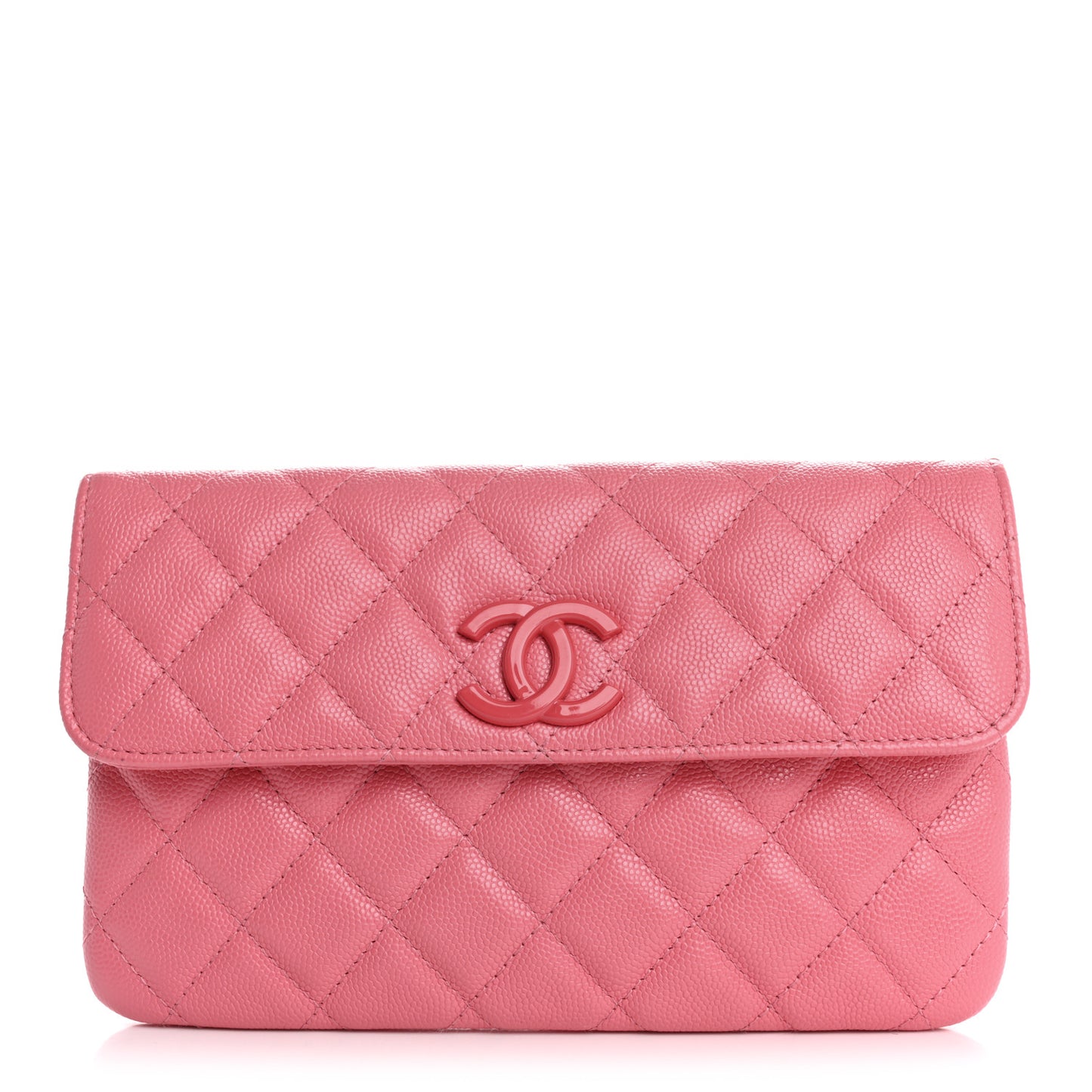 Caviar Quilted My Everything Flap Pouch Coral