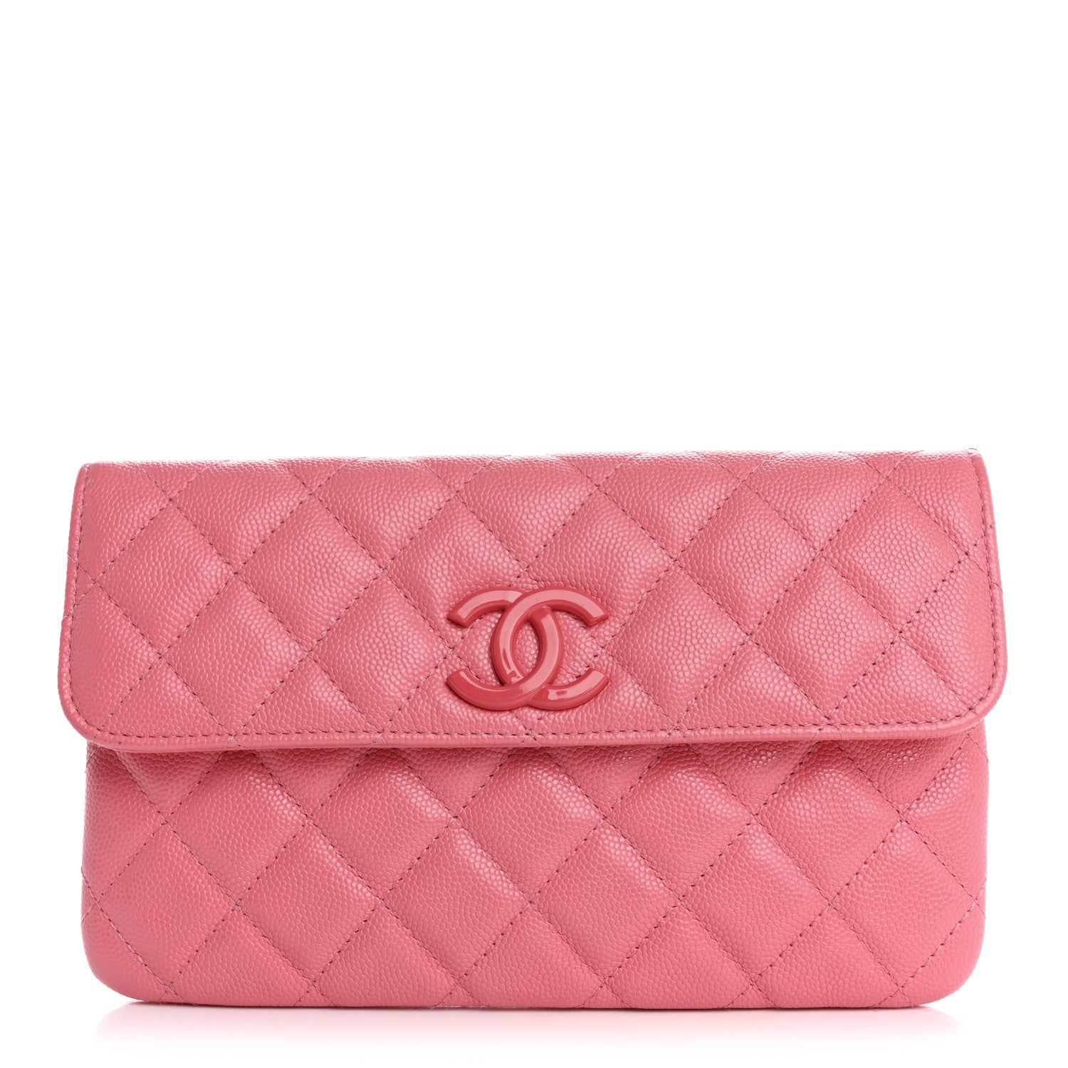 Chanel Caviar Quilted My Everything Flap Pouch Coral 1 of 9