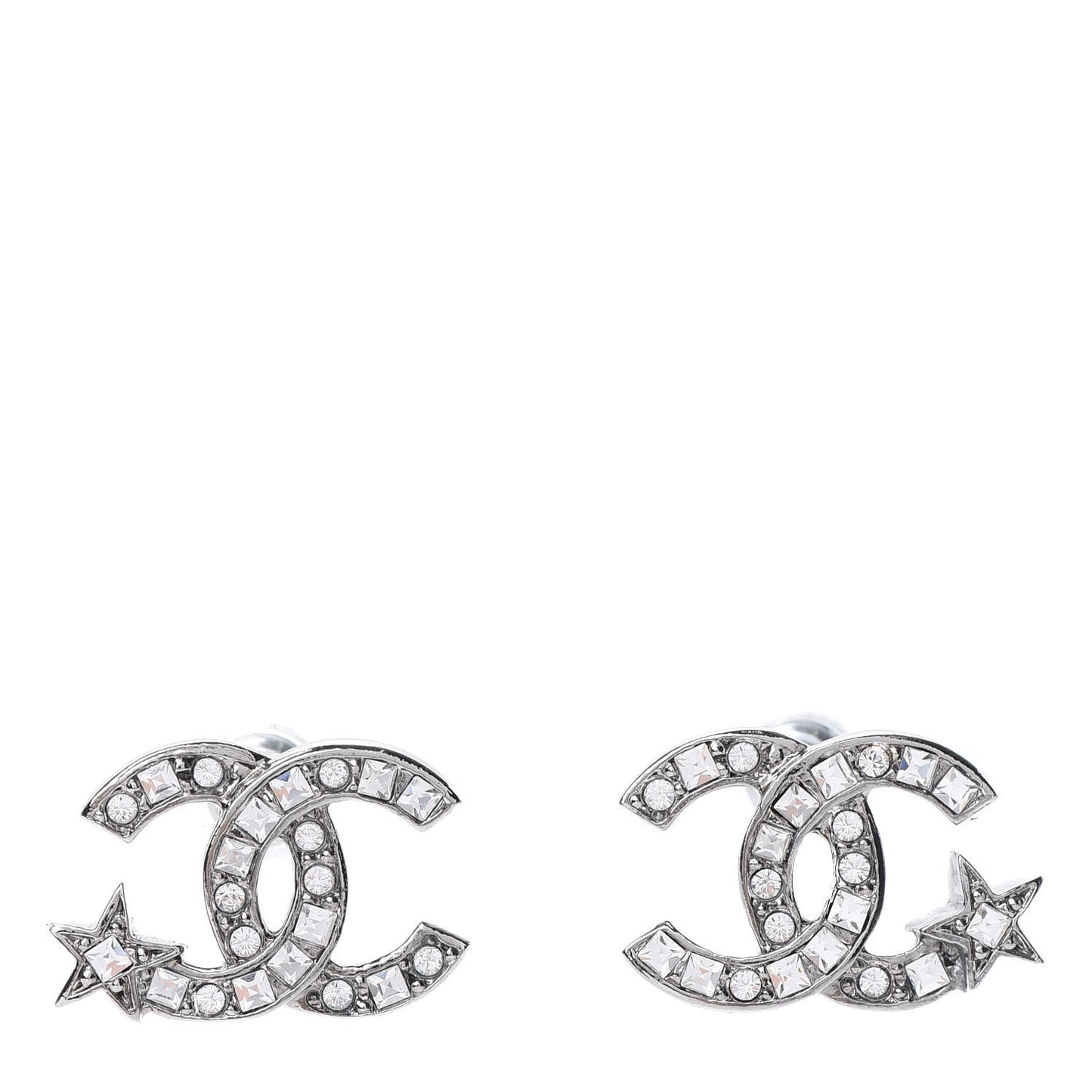 Crystal CC Starfall Earrings Silver