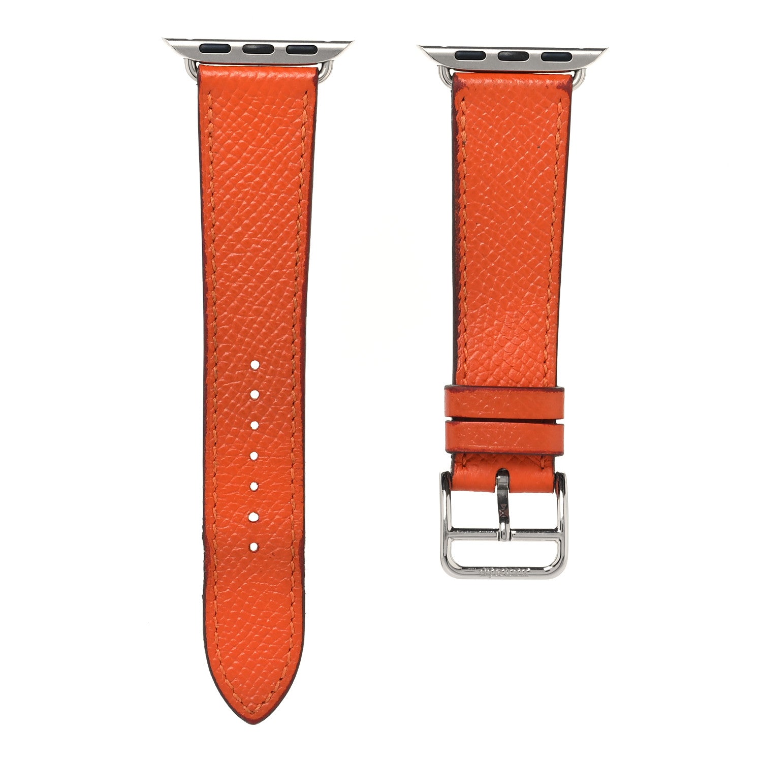 Hermes Epsom 40mm Apple Watch Single Tour Band Feu 1 of 7