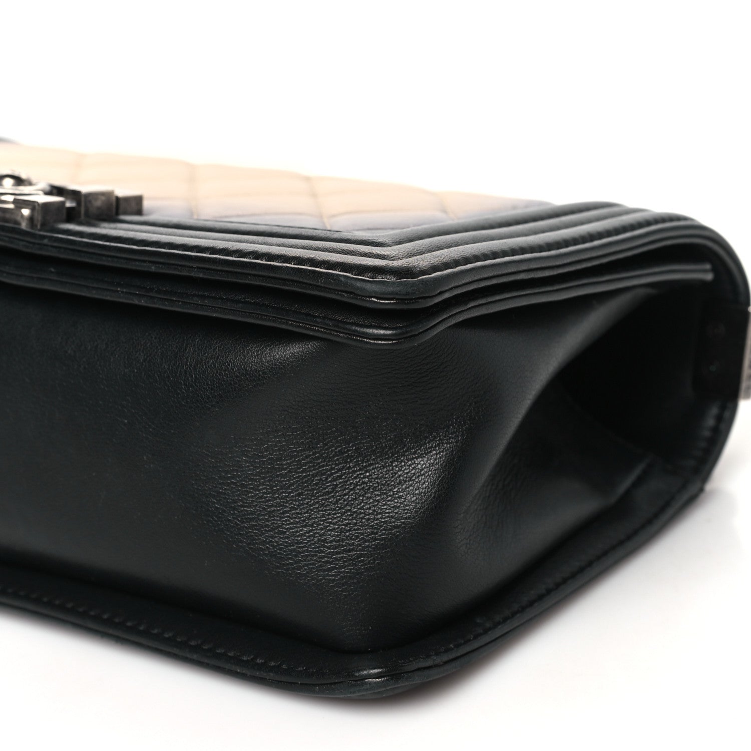 Chanel Calfskin Ombre Faded Quilted Medium Boy Flap Beige Black 10 of 10