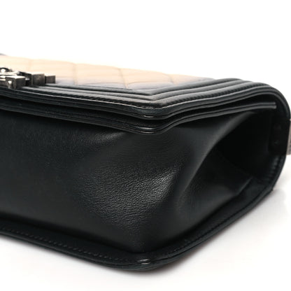 Chanel Calfskin Ombre Faded Quilted Medium Boy Flap Beige Black 10 of 10