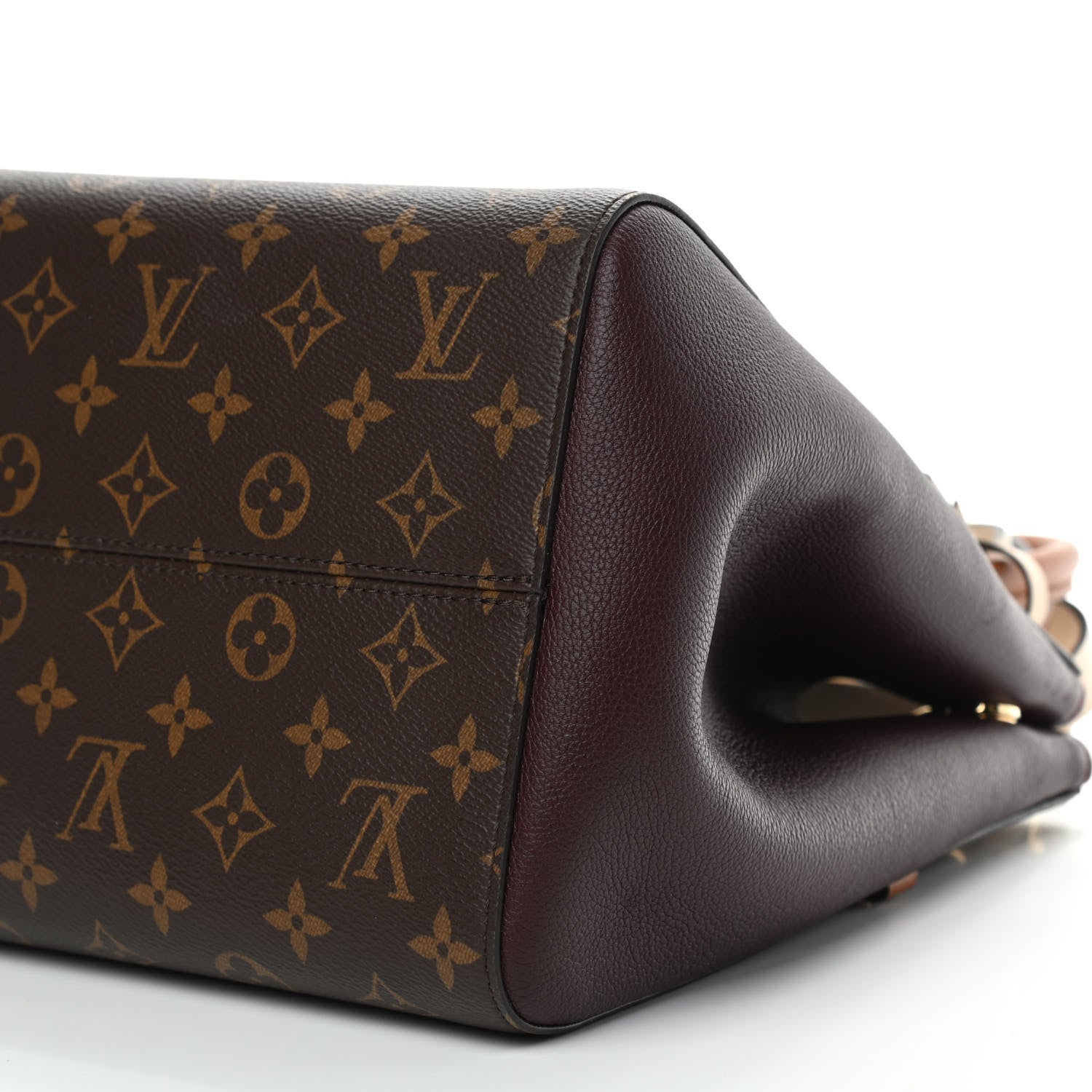 Louis Vuitton Calfskin Monogram Fold Tote MM Black Wine Cream 10 of 10