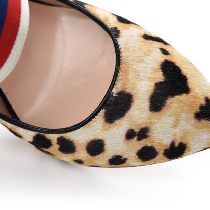 Gucci Malaga Kid Leopard Print Pumps 35.5 Natural 9 of 10