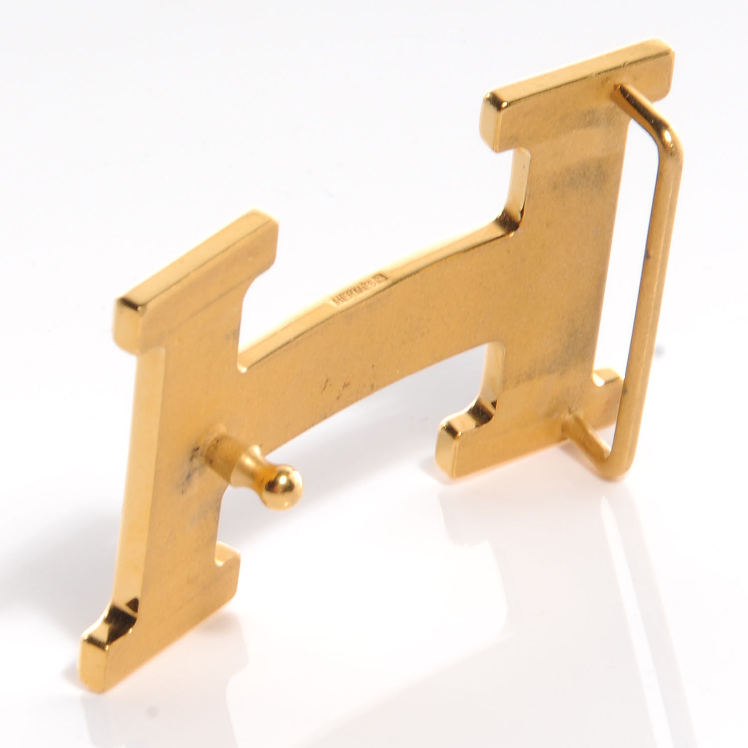 Hermes 32mm Martelee H Belt Buckle Gold 3 of 5