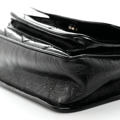 Saint Laurent Crinkled Lambskin Matelasse Monogram Baby Niki Chain Satchel Black 11 of 11