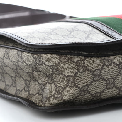 Gucci GG Plus Monogram Web Large Flap Messenger Bag Beige Dark Brown 8 of 13