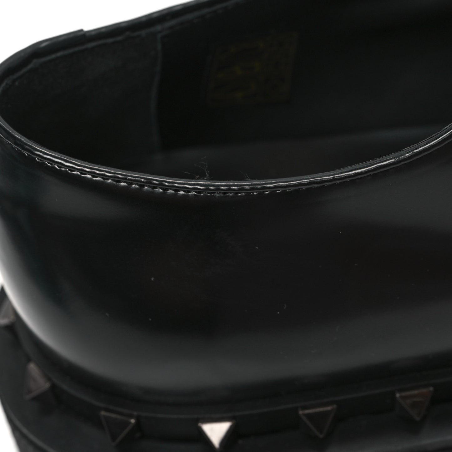 Calfskin Rockstud Womens M-Way Derby Loafers 41 Black