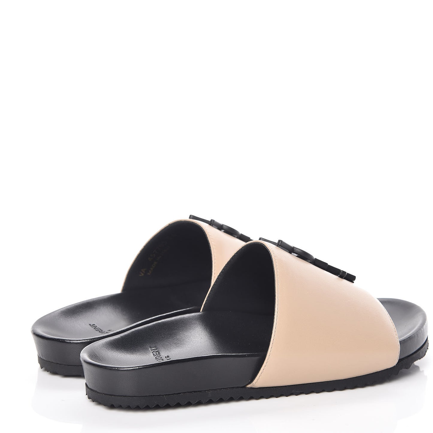 Lambskin Joan Slide Sandals 34 Powder Black