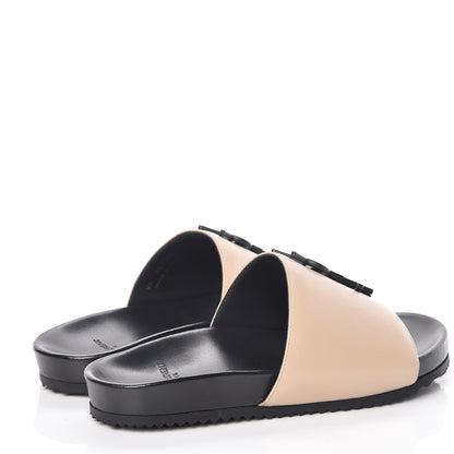 Saint Laurent Lambskin Joan Slide Sandals 34 Powder Black 4 of 9
