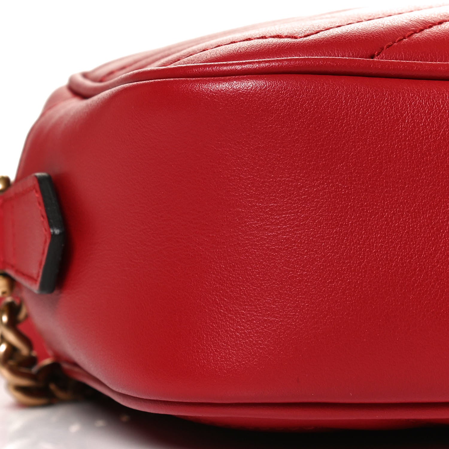 Gucci Calfskin Matelasse Mini GG Marmont Chain Shoulder Bag Hibiscus Red 10 of 13