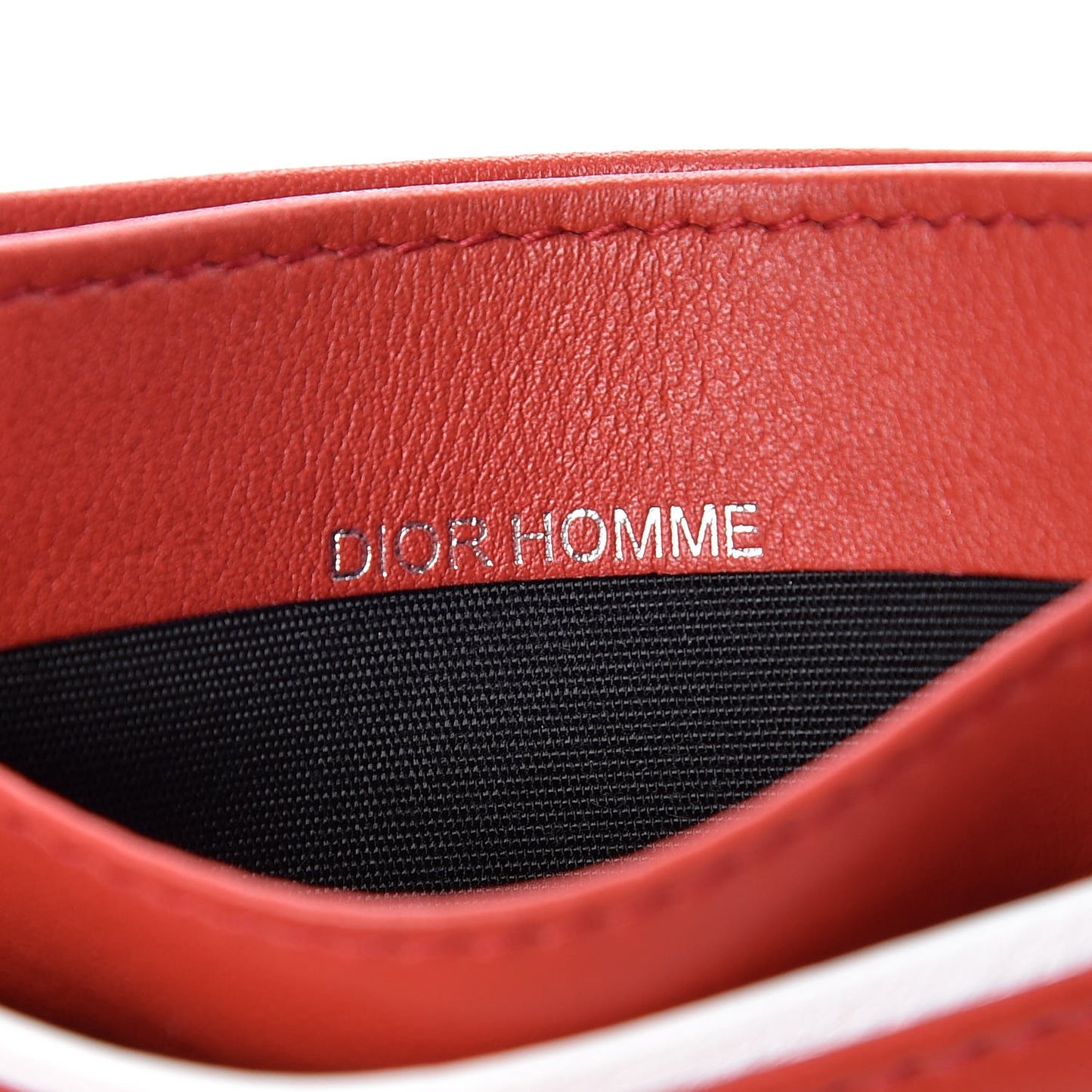 Calfskin Card Holder Rouge Blanc