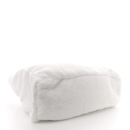 Prada Terry Cloth Tote Bag White Black 4 of 10