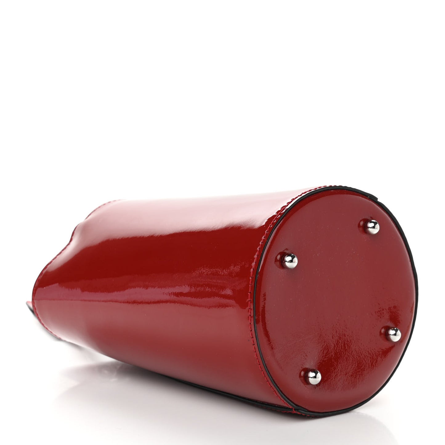 Patent Roxy Mini Chain Bucket Red Silver Hardware