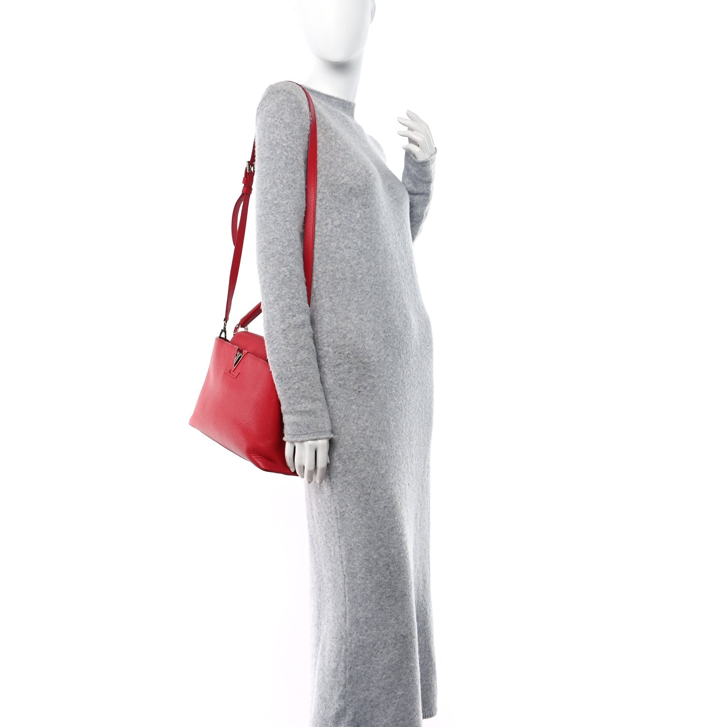 Louis Vuitton Taurillon Capucines PM Rubis 2 of 14