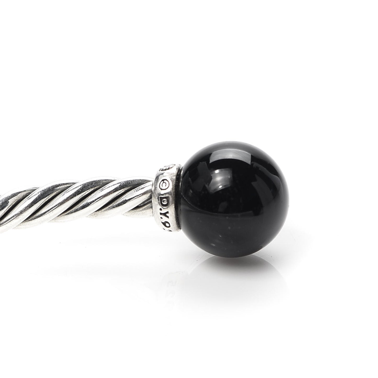 Sterling Silver Diamond Onyx 9mm Solari Bracelet
