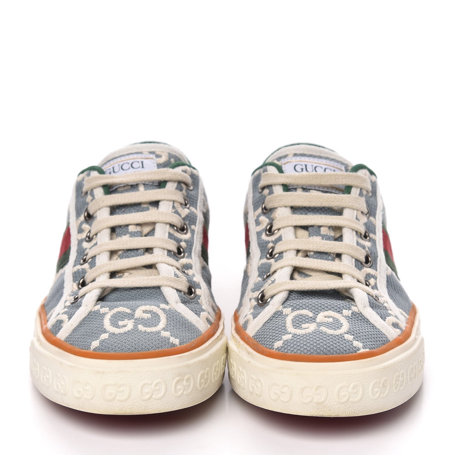 Gucci Cotton GG Monogram Web Womens 1977 Tennis Sneakers 36 Philod Ivory Mystic White 2 of 8