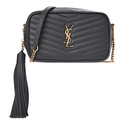 Saint Laurent Grain De Poudre Matelasse Monogram Mini Lou Camera Bag Dark Smog 1 of 13