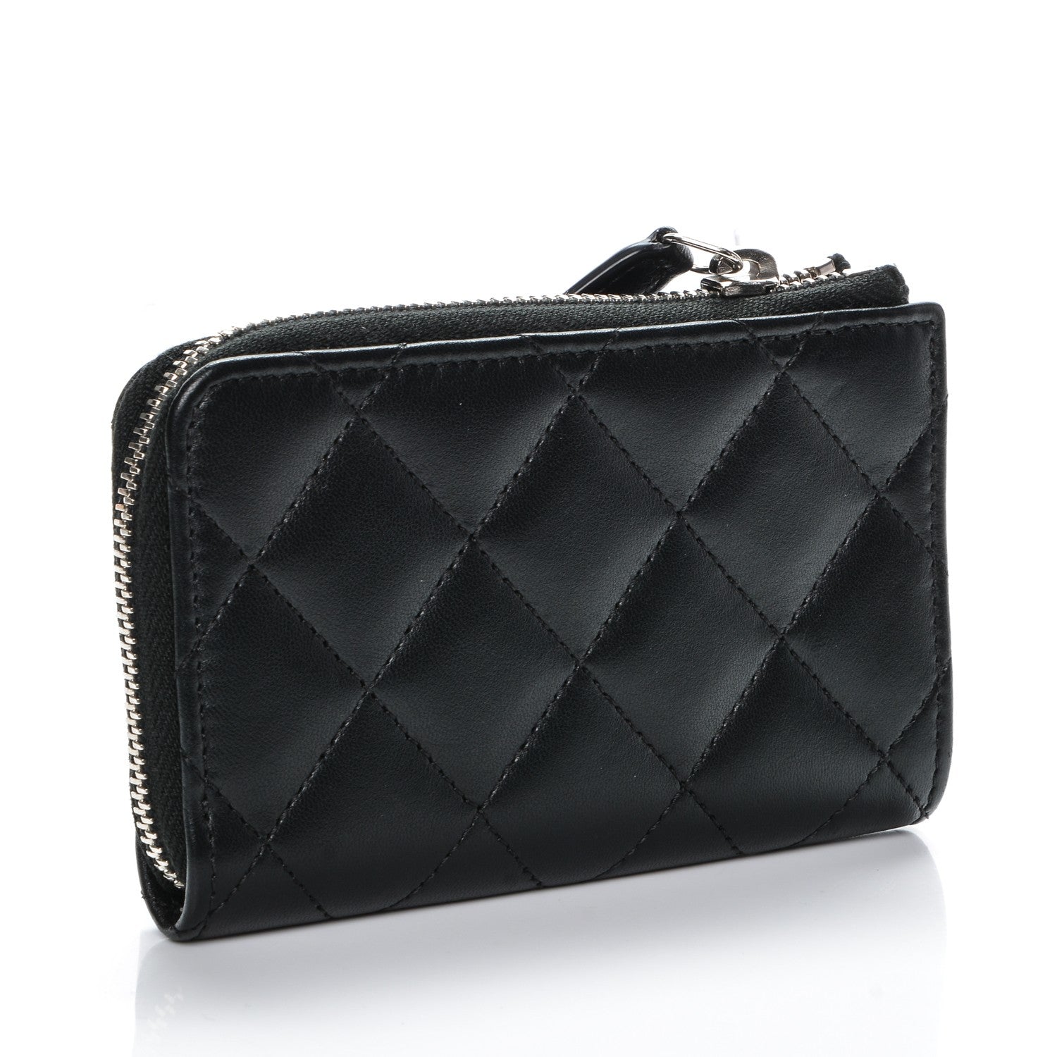 Chanel Lambskin Quilted Key Holder Case Black 3 of 7