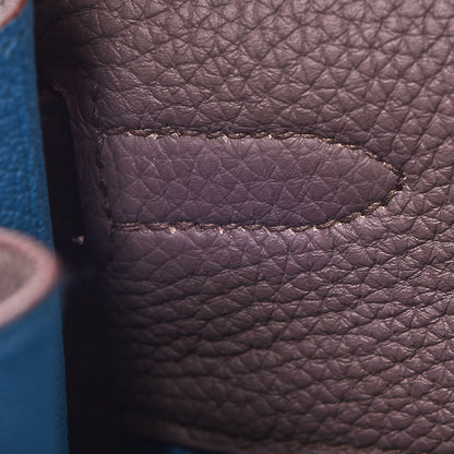 Hermes Togo Horseshoe Kelly Retourne 35 Etain Bleu Tempete 18 of 36