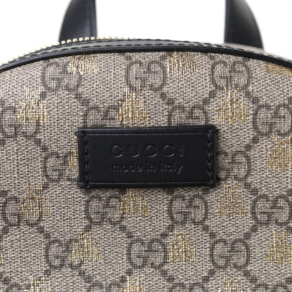 Gucci GG Supreme Monogram Bees Print Small Day Backpack Beige Oro Black 6 of 6
